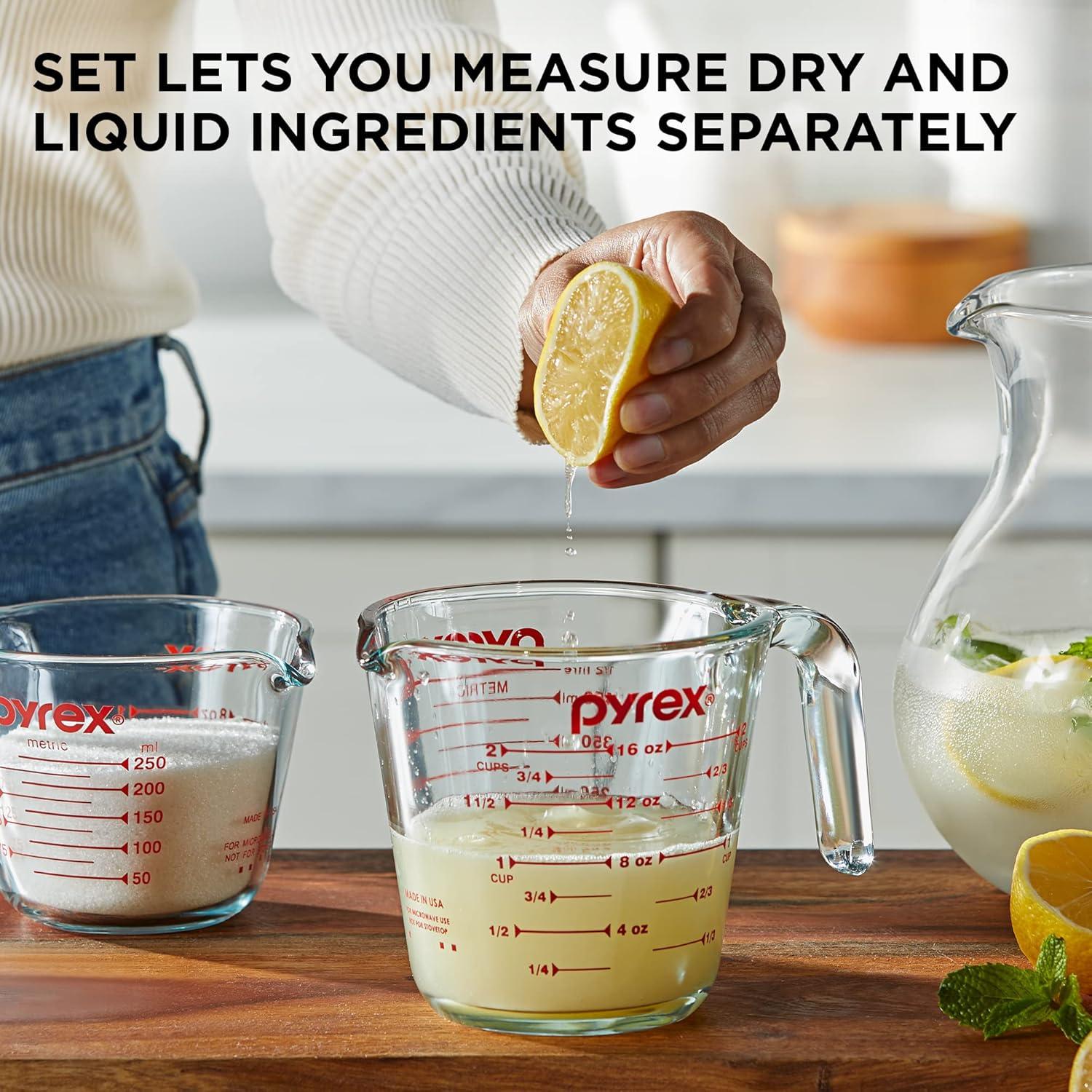 Pyrex 2 Piece Glass Measuring Cup Set: Freezer-to-Oven Safe