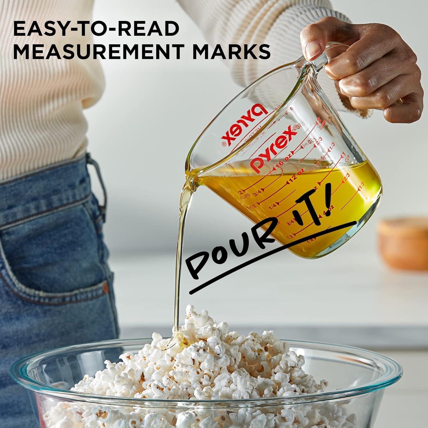 Pyrex 2 Piece Glass Measuring Cup Set: Freezer-to-Oven Safe