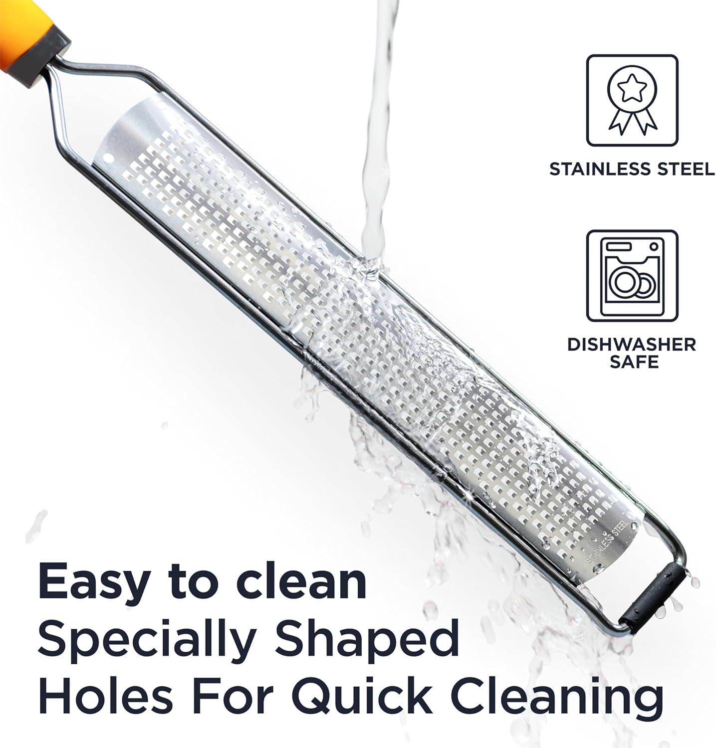 Deiss PRO Citrus Lemon Zester & Cheese Grater: Razor-Sharp Steel