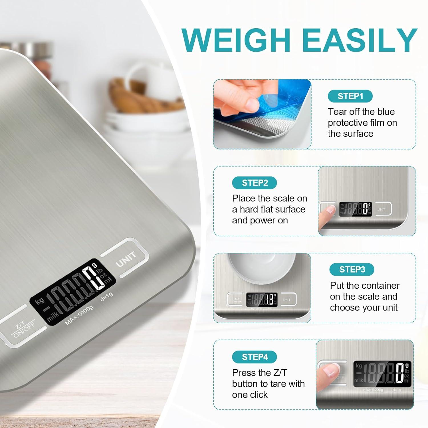 11lb Kitchen Food Scale Review: 1g Accuracy for Meal Prep & Tare