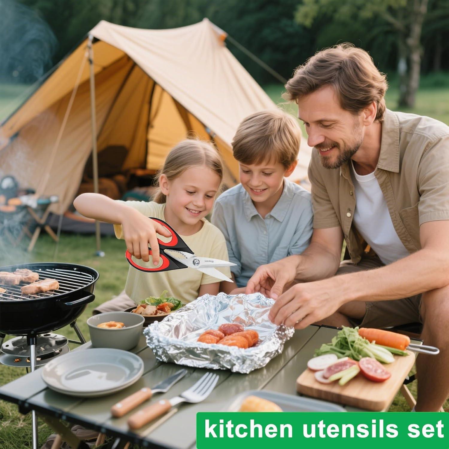 IBayam Kitchen Scissors: Heavy-Duty, Dishwasher Safe, with Sheath