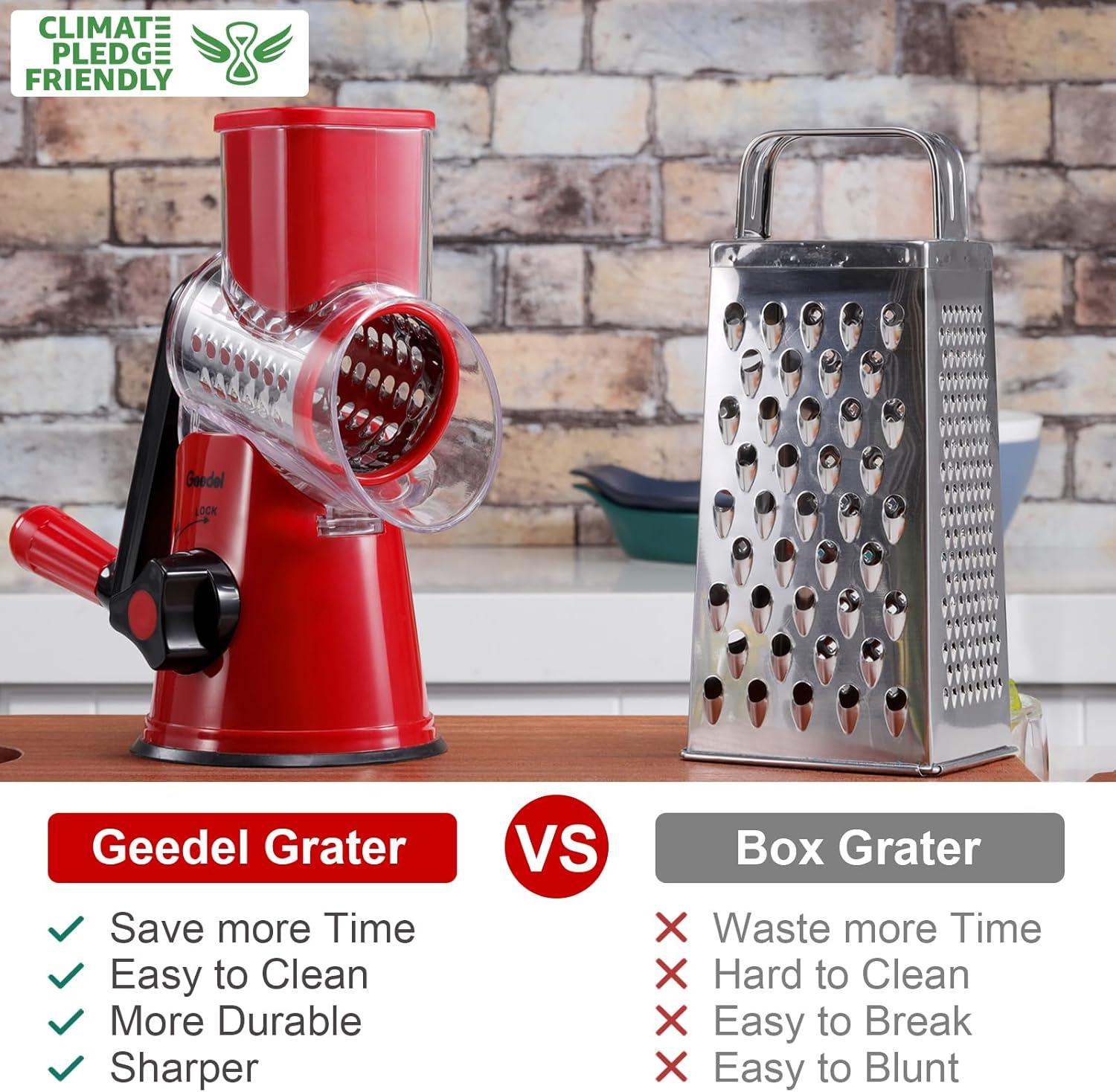 Geedel Rotary Cheese Grater: Speedy Slicing, Easy Cleanup