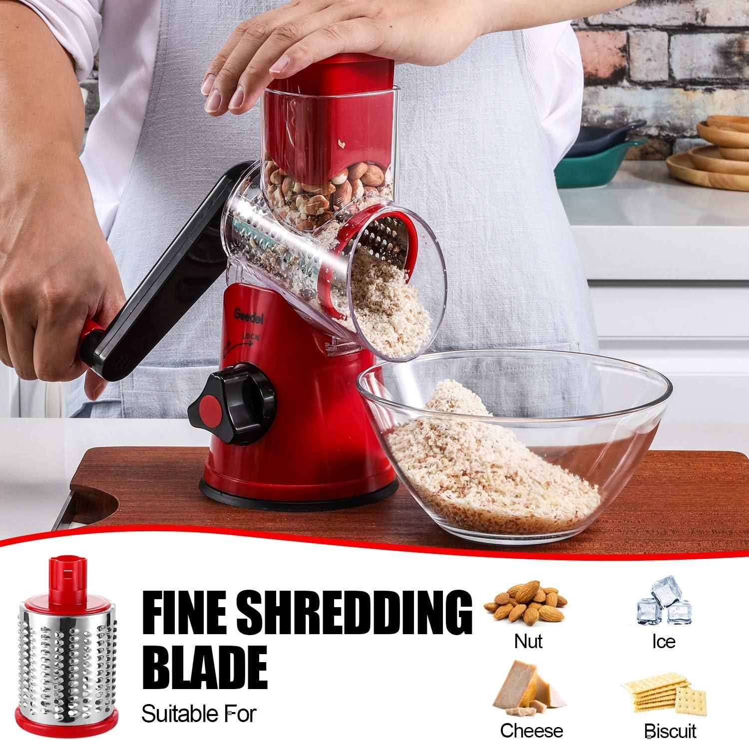 Geedel Rotary Cheese Grater: Speedy Slicing, Easy Cleanup