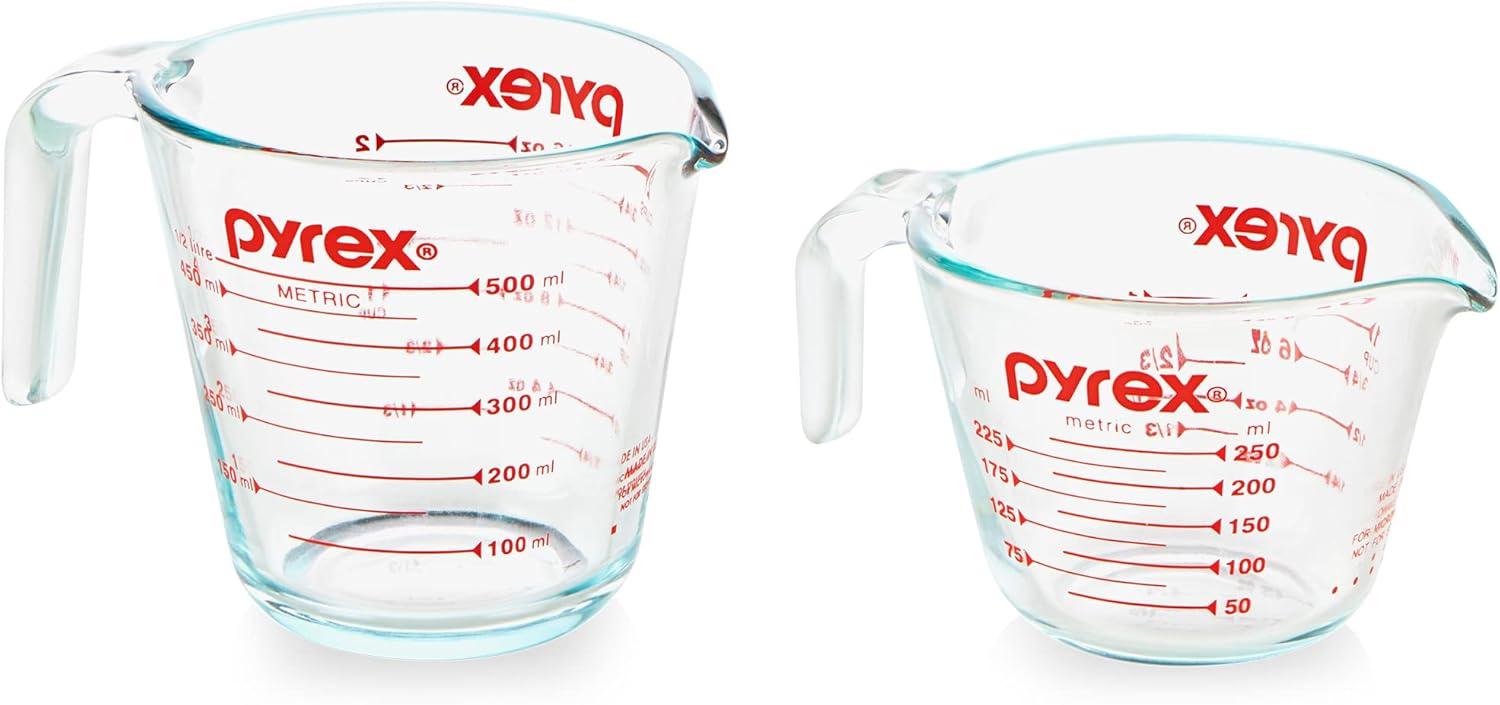 Pyrex 2 Piece Glass Measuring Cup Set: Freezer-to-Oven Safe