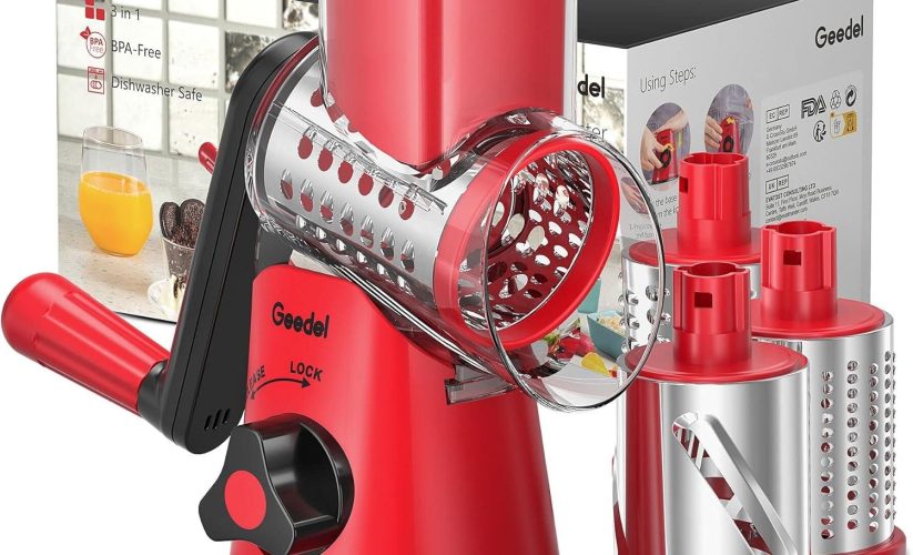 Geedel Rotary Cheese Grater: Speedy Slicing, Easy Cleanup